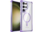 Custodia Magnetica Per Samsung Galaxy S23 Ultra Compatibile Con Magsafe, Antiurto, Protezione Militare Trasparente Viola