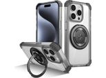 Custodia Per Iphone 13 Pro Supporto Ad Anello Magnetico, Supporto, Compatibile Con Magsafe, Protezione Militare, Custodia Trasparente Nera