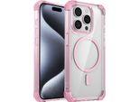 Custodia Magnetica Per Iphone 13 Pro Compatibile Con Magsafe, Antiurto, Protezione Militare Trasparente Rosa