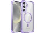 Custodia Magnetica Per Samsung Galaxy S24 Compatibile Con Magsafe, Antiurto, Protezione Militare Trasparente Viola