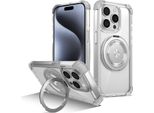 Custodia Per Iphone 15 Pro Supporto Ad Anello Magnetico, Supporto, Compatibile Con Magsafe, Protezione Militare, Custodia Trasparente Trasparente