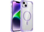 Custodia Magnetica Per Iphone 13 / Iphone 14 Compatibile Con Magsafe, Antiurto, Protezione Militare Custodia Trasparente Viola