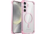 Custodia Magnetica Per Samsung Galaxy S24 Compatibile Con Magsafe, Antiurto, Protezione Militare Trasparente Rosa