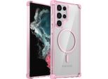 Custodia Magnetica Per Samsung Galaxy S22 Ultra 5G Compatibile Con Magsafe, Antiurto, Protezione Militare Trasparente Rosa