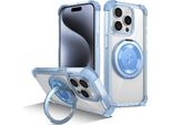 Custodia Per Iphone 13 Pro Supporto Ad Anello Magnetico, Supporto, Compatibile Con Magsafe, Protezione Militare, Custodia Trasparente Blu