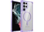 Custodia Magnetica Per Samsung Galaxy S22 Ultra 5G Compatibile Con Magsafe, Antiurto, Protezione Militare Trasparente Viola