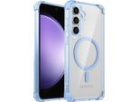 Custodia Magnetica Per Samsung Galaxy S23 Fe Compatibile Con Magsafe, Antiurto, Protezione Militare Custodia Trasparente Blu