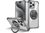 Custodia Per Iphone 13 Pro Max Supporto Ad Anello Magnetico, Supporto, Compatibile Con Magsafe, Protezione Militare, Custodia Trasparente Nera