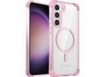 Custodia Magnetica Per Samsung Galaxy S23+ Compatibile Con Magsafe, Antiurto, Protezione Militare Trasparente Rosa