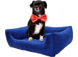 Letto Per Cani Di Piccola Taglia Divano Per Cani Cesto Per Cani Con Bordi Rialzati ( 58 X 47 Cm Blu Scuro)