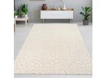 Tappeto A Pelo Corto Per Soggiorno Con Motivo A Pois Color Crema Dimensioni - 80 X 150 Cm