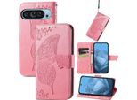Per Google Pixel 9 / 9 Pro Custodia Per Cellulare In Con Design A Farfalla Rosa