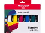 Amsterdam Serie Standard Colori Acrilici Classroom Set | 6 X 120 Ml