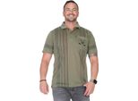 Herren Poloshirt Sommer Polo-Hemd Kurzarm, Oliv/M/48