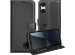 Per Sony Xperia 10 Vi Smart Cellulare Custodia Nera Custodia In Pelle Finta Cover Case Book