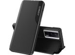 Custodia Flip Per Xiaomi Poco F5 Pro/Redmi K60/K60 Pro, Custodia In Finto Cuoio Con Finestra E Funzione Stand Nero