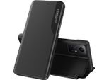 Custodia Flip Per Xiaomi Redmi Note 12S, Custodia In Finto Cuoio Con Finestra E Funzione Stand Nero