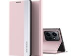 Custodia Per Xiaomi Redmi Note 12 4G In Finto Cuoio Flip Cover Protettiva Con Stand Rosa