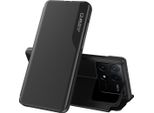 Custodia Flip Per Xiaomi Poco X6 Pro /Redmi K70E, Custodia In Finto Cuoio Con Finestra E Funzione Stand Nero