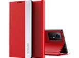 Custodia Per Xiaomi Redmi Note 12S Custodia Protettiva In Finto Cuoio Flip Cover Con Funzione Stand Rosso
