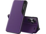 Custodia Flip Per Xiaomi Redmi Note 13 Pro+, Custodia In Finto Cuoio Con Finestra E Funzione Stand Viola