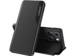 Custodia Flip Per Xiaomi Redmi Note 13 4G, Custodia In Finto Cuoio Con Finestra E Funzione Stand Nero