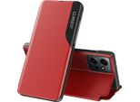 Custodia Flip Per Xiaomi Redmi Note 12 4G, Custodia In Finto Cuoio Con Finestra E Funzione Stand Rosso