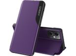 Custodia Flip Per Xiaomi Poco X5 /Redmi Note 12 5G, Custodia In Finto Cuoio Con Finestra E Funzione Stand Viola