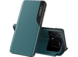 Custodia Flip Per Xiaomi Poco X6 Pro /Redmi K70E, Custodia In Finto Cuoio Con Finestra E Funzione Stand Verde