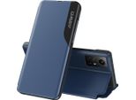 Custodia Flip Per Xiaomi Redmi Note 12S, Custodia In Finto Cuoio Con Finestra E Funzione Stand Blu