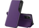 Custodia Flip Per Xiaomi Redmi Note 12S, Custodia In Finto Cuoio Con Finestra E Funzione Stand Viola