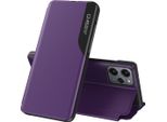 Custodia Flip Per Xiaomi Redmi 12 /Poco M6 Pro 5G, Custodia In Finto Cuoio Con Finestra E Funzione Stand Viola