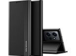 Custodia Per Xiaomi Redmi Note 12 4G In Finto Cuoio Flip Cover Protettiva Con Funzione Stand Nero