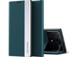 Custodia Per Xiaomi Poco X6 Pro /Redmi K70E Finto Cuoio Flip Cover Protettiva Con Funzione Stand Verde
