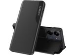 Custodia Flip Per Xiaomi Redmi 13C /Poco C65, Custodia In Finto Cuoio Con Finestra E Funzione Stand Nero