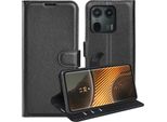 Per Motorola Edge 50 Pro 5G Smart Mobile Phone Case Custodia In Pelle Finta Nera Cover Case Book
