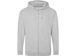Awdis - Felpa Con Cappuccio E Zip Integrale Da Uomo PC7273 (S) (Grigio Screziato)