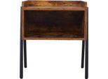Sensahome - Comodino Nordico In Legno Antico, Design Aperto - Classico Ed Elegante - 46 X 35 X 52 Cm - Marrone