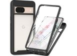 Custodia Per Google Pixel 8A, Paraurti Con Protezione Dello Schermo Integrata A 360° Custodia Protettiva Full Body Nera