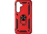 Avizar, Custodia Bimateriale Galaxy S25 Plus Protezione Con Anello Magnetico, Rosso