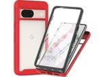 Custodia Per Google Pixel 8A, Paraurti Con Protezione Dello Schermo A 360° Integrata, Custodia Protettiva Per Tutto Il Corpo, Rosso