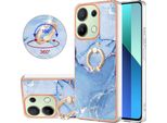 Custodia Per Xiaomi Redmi Note 13 4G, Custodia Protettiva In Silicone Tpu A Fantasia Con Supporto Ad Anello Azzurro