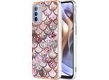 Custodia Per Motorola Moto G31 / G41, Custodia In Silicone Tpu Antiurto A Fantasia Caffè