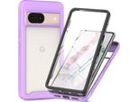 Custodia Per Google Pixel 8A, Paraurti Con Protezione Dello Schermo Integrata A 360° Custodia Protettiva Per Tutto Il Corpo Viola