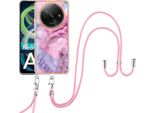 Custodia Con Cinturino Per Xiaomi Redmi A3, Paraurti In Tpu A Fantasia, Custodia Protettiva Con Cinturino Regolabile Rosa