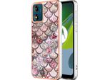 Custodia Per Motorola Moto E13, Custodia In Silicone Tpu Antiurto A Fantasia Caffè