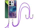 Custodia Con Cinturino Per Xiaomi Redmi Note 13 Pro 5G, Paraurti In Tpu A Fantasia, Custodia Protettiva Con Cinturino Regolabile Blu Scuro