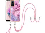 Custodia Con Cinturino Per Xiaomi Redmi Note 12S, Paraurti In Tpu A Fantasia, Custodia Protettiva Con Cinturino Regolabile Rosa