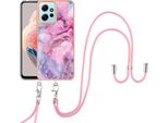 Custodia Con Cinturino Per Xiaomi Redmi Note 12 4G, Paraurti In Tpu A Fantasia, Custodia Protettiva Con Cinturino Regolabile Rosa