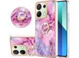 Custodia Per Xiaomi Redmi Note 13 4G, Custodia Protettiva In Silicone Tpu A Fantasia Con Supporto Ad Anello Rosa